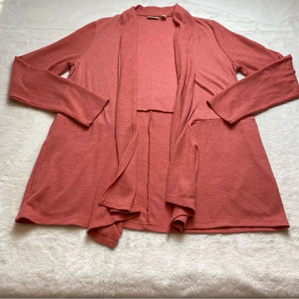 Logo Lounge Coral Open Front Cardigan Size Large